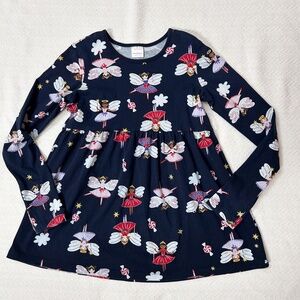 Hanna Andersson Mixie Long sleeve navy dress fairy ballet - 150cm/12 - holiday